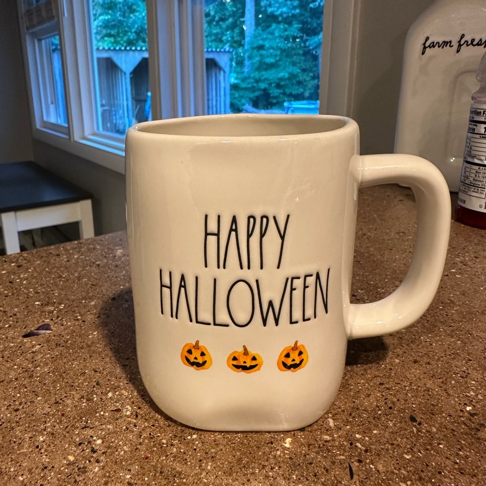 Rae Dunn White Happy Halloween Mug